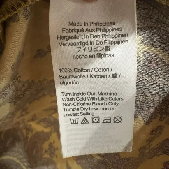 J. Crew Collection Tie-Neck Cotton Poplin Top in Ratti Golden Paisley XL - Picture 11 of 13